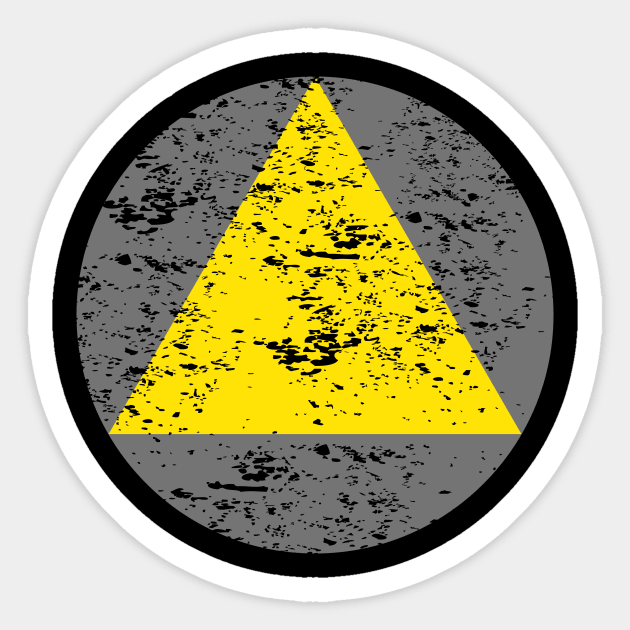 Legion Triangle distressed Sticker by pororopow